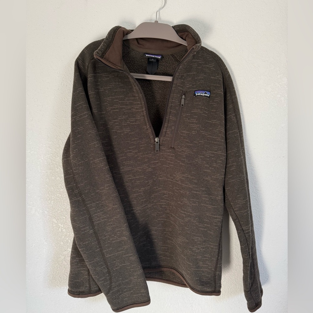 Patagonia Men’s Better Sweater® 1/4-Zip Fleece Brown/Cream Size Small
